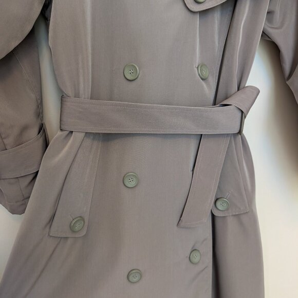 Terry Lewis Classic Luxuries water repellent taupe trench coat Large EUC - Picture 5 of 15